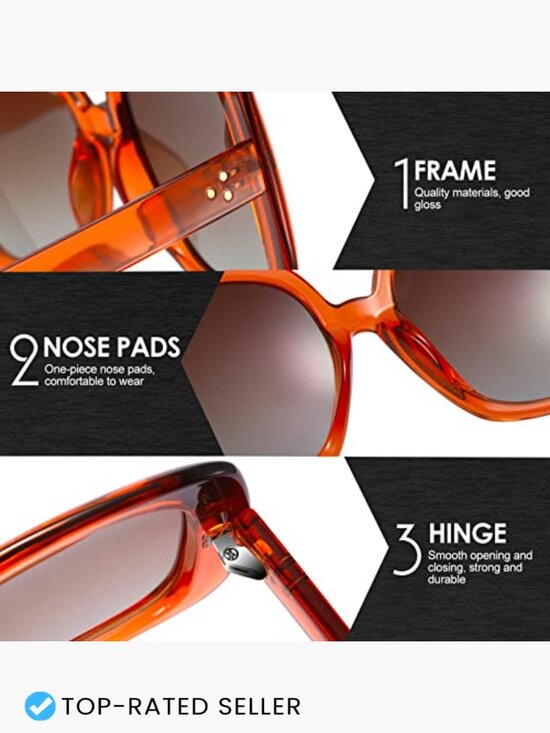 Oversized Square Polarized Sunglasses Retro UV400 Protection